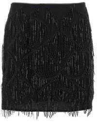 ROTATE BIRGER CHRISTENSEN - Beaded Fringed Skirt - Lyst