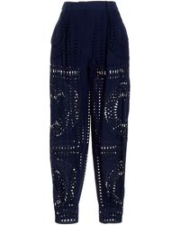 Alberta Ferretti - Embroidered Cotton Pants - Lyst