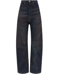 MM6 by Maison Margiela - Wide-Leg Washed Denim Jeans - Lyst