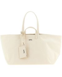 A.P.C. - 'le Drummer Toile' Large Shopping Bag - Lyst