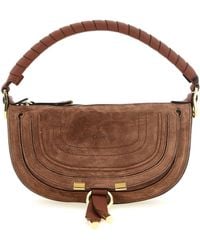 Chloé - Chloé Suede Shoulder Bag With Saddle Stitching - Lyst