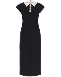 Thom Browne - Polo Dress With Intarsia And Rwb Detail - Lyst