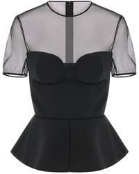 Nensi Dojaka - 'tailored Bustier With Sheer Neckline' Top - Lyst