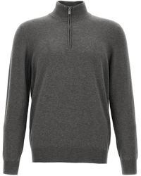 Brunello Cucinelli - Pullover Mit Halbem Reißverschluss - Lyst
