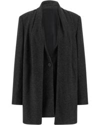 TOTEME - Lightweight Mélange Flannel Blazer With Integrated Scarf - Lyst