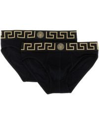 Versace - 2Er-Pack Slips Mit "Greca"-Muster - Lyst