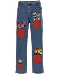 Kidsuper - 'flower Pots' Denim Trousers - Lyst