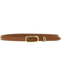 Fendi - Leather Belt With Oval Buckle - Lyst