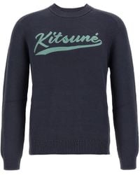 Maison Kitsuné - Sweater 'Varsity Embroidered Mesh Jumper' - Lyst