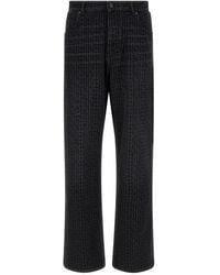 Balmain - Monogram Pattern Jeans - Lyst
