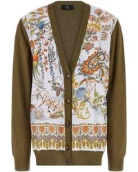 Etro - Paisley Silk Insert Cardigan - Lyst