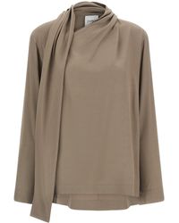 Nude - Draped Panel Blouse - Lyst