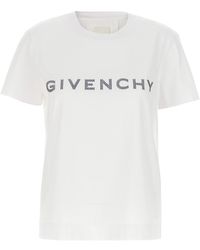 Givenchy - T-Shirt Mit Strass-Logo - Lyst