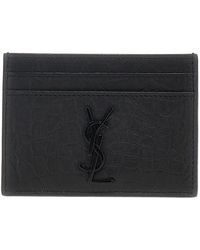 Saint Laurent - Leather Card Holder - Lyst