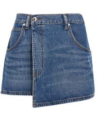 スカート DENIM X ALEXANDER WANG 'Deconstructed Wrapped' skirt Blue Alexander Wang Deconstructed Denim Skirt in Blue | Lyst