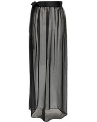 Dolce & Gabbana - Long Silk Chiffon Skirt - Lyst