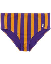 Saint Laurent - Striped Bikini Briefs - Lyst