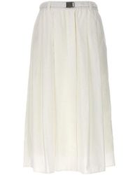 Brunello Cucinelli - Cotton Blend Midi Skirt Skirts - Lyst