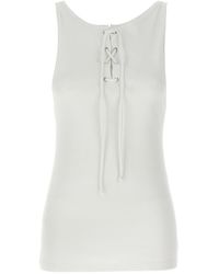 Prada - Cotton Tank Top With Adjustable Straps - Lyst