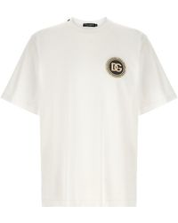 Dolce & Gabbana - T-Shirt With Dg Patch - Lyst