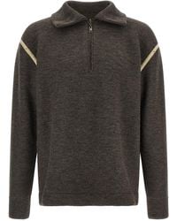 Maison Margiela - 'elbow Patch Quarter-zip ' Reversible Sweater - Lyst