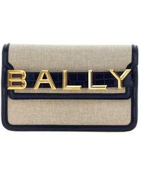 Bally - Logo Leather Canvas Crossbody Bag - Lyst