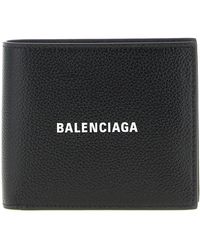 Balenciaga - Contrasting Logo Print Leather Wallet - Lyst