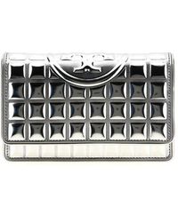 Tory Burch - 'Fleming Metallic Square Quilt' Wallet On Chain - Lyst