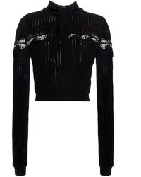 Elie Saab - Bow Lace Sweater Top - Lyst