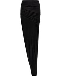 Rick Owens - Asymmetric Draped Maxi Skirt - Lyst
