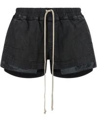 Rick Owens - Denim Shorts With Layered Hem - Lyst