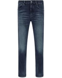 BOSS - Denim Jeans With Logo Plaque - Lyst