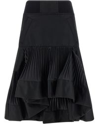 Sacai - Pleated Insert Skirt - Lyst