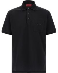 Gucci - 'morsetto' Embroidery Polo Shirt - Lyst