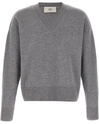 Ami Paris - Puff Logo Patch Sweater - Lyst