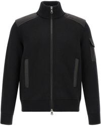 Moncler - The 'padded Wool Zip-up' Cardigan - Lyst