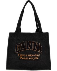 Ganni - Schopper-Tasche "Large Easy Shopper Denim" - Lyst