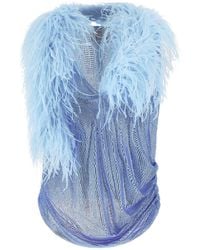 GIUSEPPE DI MORABITO - Mesh And Feather Top - Lyst