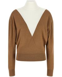 Rabanne - Sweater With Perforated Intarsia - Lyst