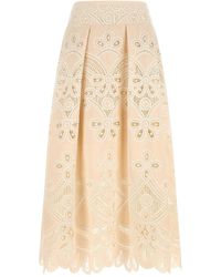 Elie Saab - Carving Embroidery Skirt - Lyst