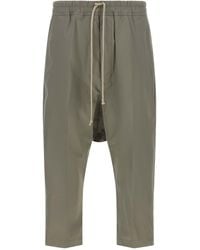 Rick Owens - Cropped Trousers With Elongated Drawstring - Lyst