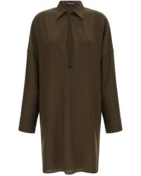 Tom Ford - Silk Tunic Dress With Deep V-Neck - Lyst