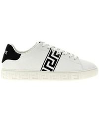 Versace - 'Greca' Embroidered Sneakers - Lyst