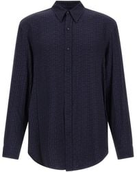 Balmain - Shirt With Labyrinth Monogram Jacquard - Lyst