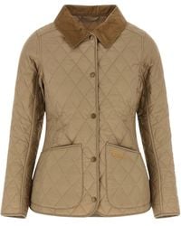 Barbour - Quilted Jacket With Corduroy Collar - Lyst