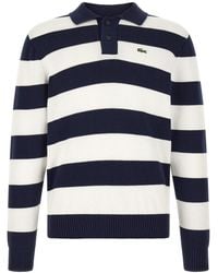 Lacoste - Striped Pulover With Polo Collar - Lyst