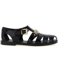 Moschino - Jelly Sandals With Lettering Logo - Lyst