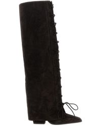 Paris Texas - 'Jane Fold Over Lace Up' Boots - Lyst