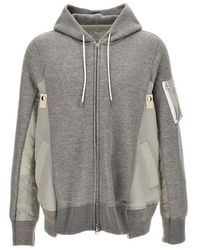 Sacai - Two-material Hoodie - Lyst