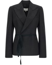 Maison Margiela - Belted Wrap Blazer - Lyst